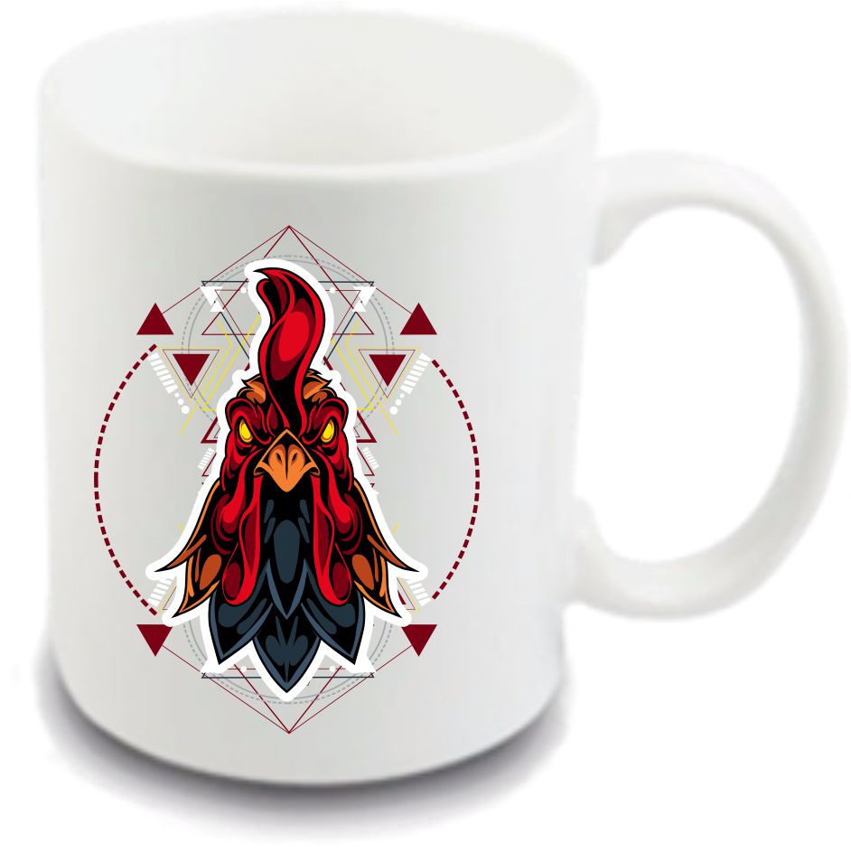 Geometric rooster hrnček